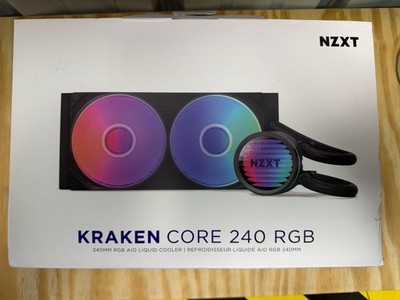 NZXT Kraken Elite 240 RGB 2x120mm AiO Liquid CPU Cooler - Black.