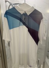 PGA Tour Pro Series Athletic Fit White Gold Shirt XL Polo Short Sleeve Men  s