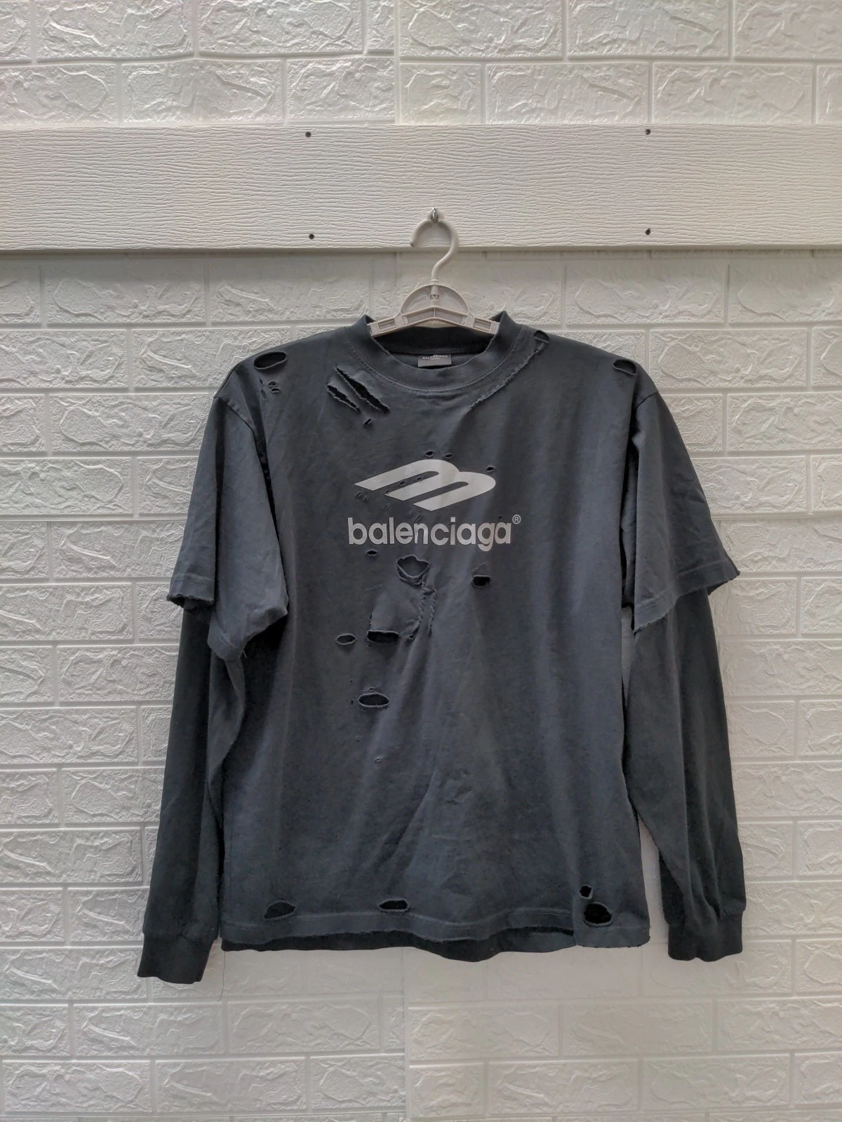 Balenciaga — Pre-owned Balenciaga Layered 3B Unisex Shirt Black Sz M