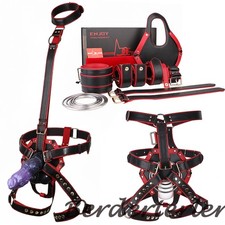 Leather Control Harness Body Bondage Belt Kit Restraint Straps Neck To Thigh