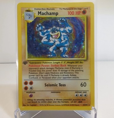Machamp Holo 1st Edition Base Set 8/102 - Vintage Pokémon Card