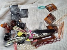 Lot of Some Vintage Hair Combs Pins Sticks Faux Tortoise Faux Pearl