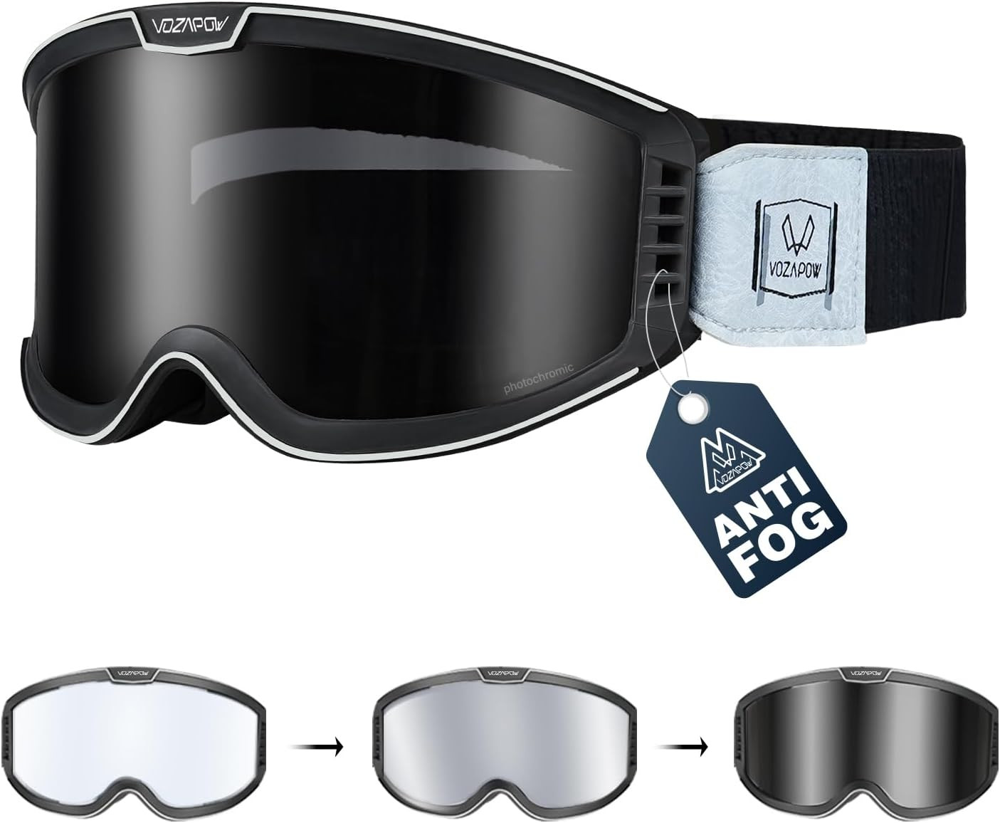Photochromic Dirt Bike Goggles anti Fog, UV Protection