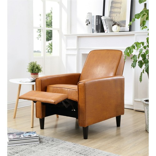 Dracut Faux Leather Manual Recliner Mocha