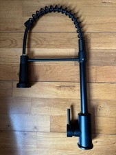 Black Kitchen Sink Mixer Tap Pull Out Spray Head Monobloc Single Lever with Hose