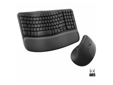 Logitech Wave Keys & Lift Vertical Mouse Ergonomic Wireless Keyboard and Mouse C