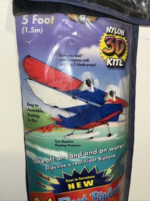 Kite Vintage Aero Play 5  Nylon 3D Kite 6 In 1 Float Biplane Authentic Brand New