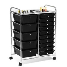 15 Drawer Rolling Organizer Cart Utility Storage Tools Scrapbook Paper Office