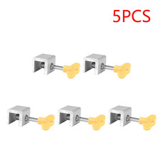 5/10CPS Window Locks Adjustable Sliding Door Lock with Key Window Stopper Securi