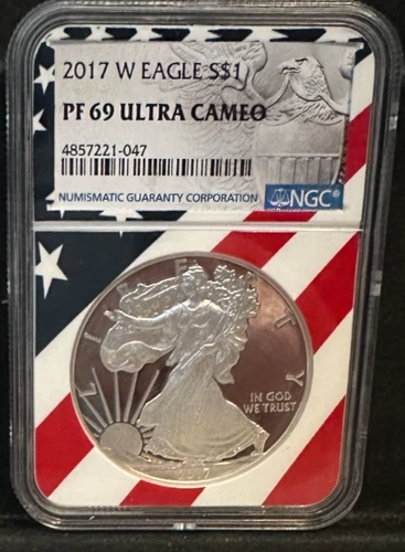 2017-W Silver American Eagle PF69 ULTRA CAMEO Flag Core