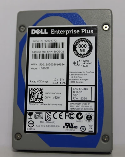 DELL V6JNY COMPELENT 800GB SAS 6GBPS SSD SAS 2.5" LB806M F/W E320