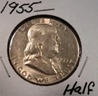 1955 Ben Franklin Silver Half Dollar