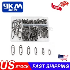 100Pcs Fishing Clips Saltwater Fishing Snaps Stainless Steel Quick Change Snaps