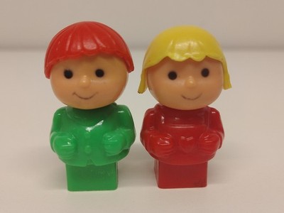 2 Vintage 1960s Blue Box Toys Little People Hong Kong