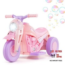 Kids Motorcycle, 6V Electric Ride On Car with Automatic Bubble Violet