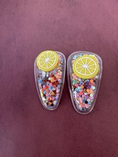 Colorful Hair Clips With Confetti Inside, 2  long