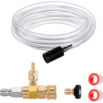 #ad Pressure Washer Detergent Injector Kit Downstream 3 8quot; 4000 PSI 10ft Hose Set $34.99