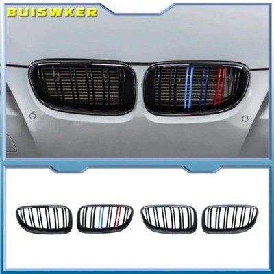 2Pcs Car Style Black Front Kidney Double Slat Grill Grille for-BMW E92 E93 3-Ser