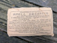 AUSTRALIAN WW2 SHELL DRESSING BRITISH COMMONWEALTH FIRST AID BANDAGE