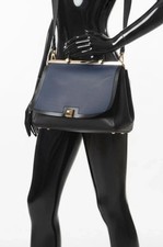 Women’s Furla Blue & Black Large Leather Shoulder Bag