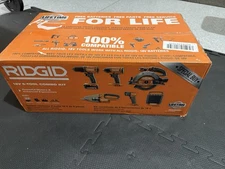 Rigid 18V Cordless 6-Tool Combo Kit with 2.0 Ah Battery, Charger, and Tool Bag