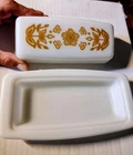 Vintage Pyrex covered butter dish. Butterfly Gold pattern, produced In The1970s.