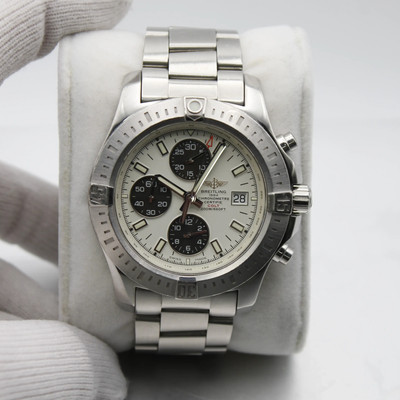 BREITLING / 自動巻腕時計/COLT/ステンレス/SLV/202510WOH済/　　　20251025日差+4 Breitling Colt Steel Chronograph White Sticks Dial Mens Watch