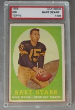 Vintage 1958 Topps Bart Starr Green Bay Packers Football Card  CSA 7 NM -Not PSA