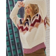 OFFLINE By Aerie Marshmallow Moves Graphic Full Zip Sweater - Cream