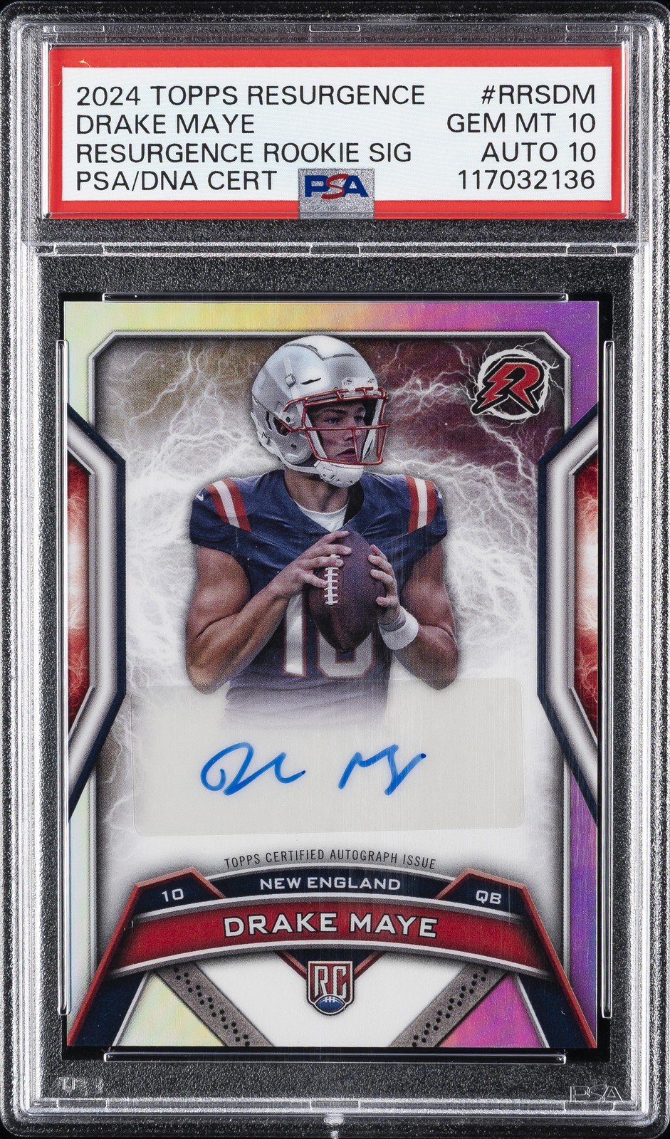 2024 TOPPS RESURGENCE RESURGENCE RC SIGNATURES #RRSDM DRAKE MAYE PSA 10 AUTO 10