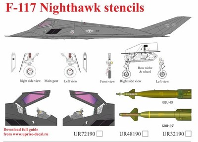 1:32 Decal Lockheed F-117 Nighthawk Schablonen (FFA) - UpRise UR32190