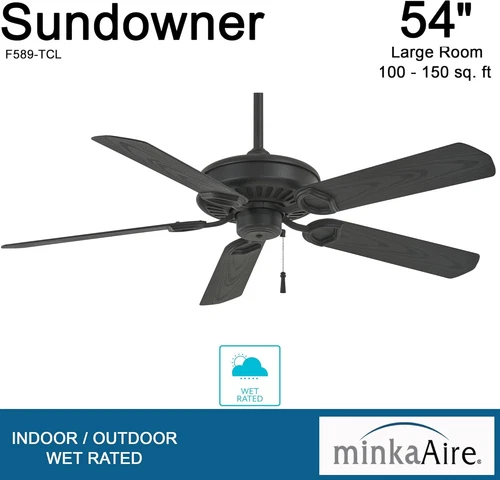 F589-TCL Sundowner 54" Outdoor Ceiling Fan - Textured Coal Finish - Picture 4 of 9