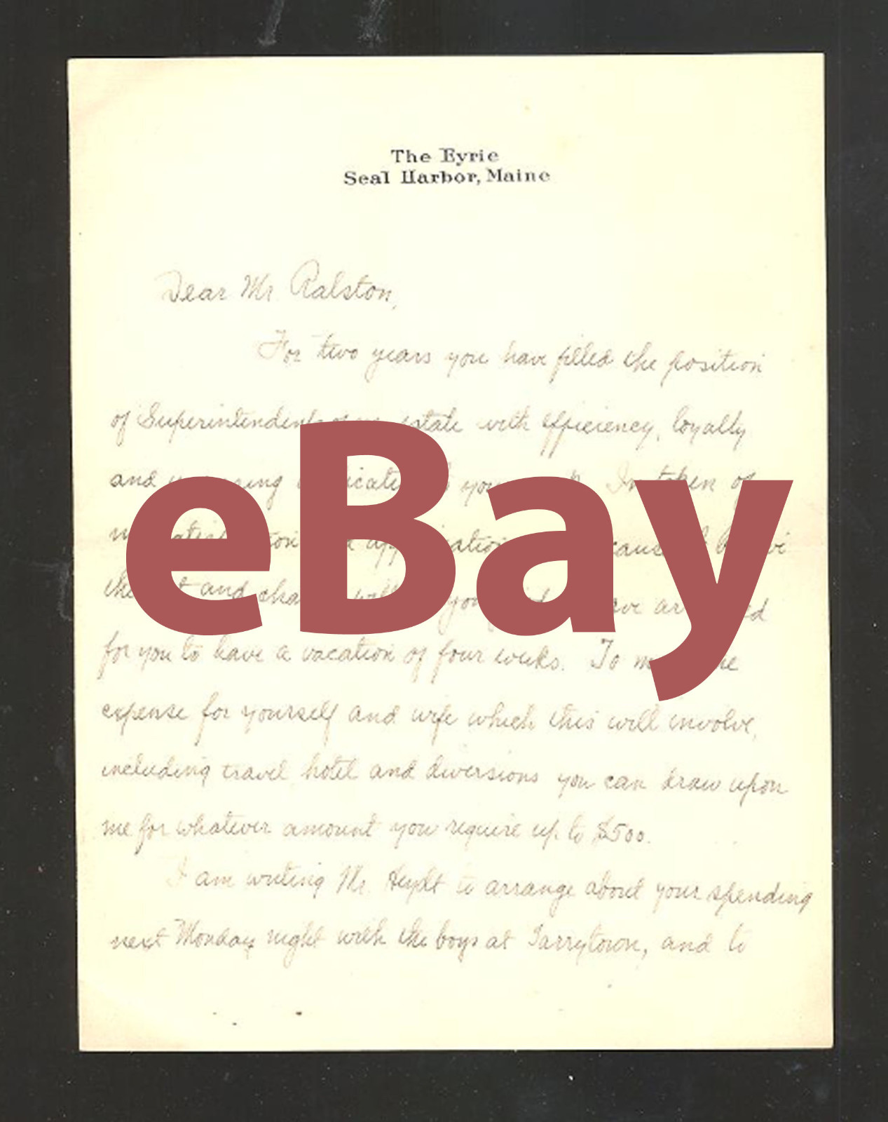 Rare Hand Written Letter: John D. Rockefeller Jr. 1926