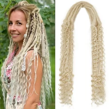 Double Ended Dreadlock Extensions Boho 3 Style Wool DE Wavy Curly Hippie Viking