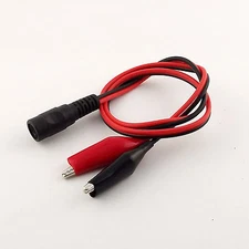 5.5x2.1mm Female DC Power Connector to Dual Alligator Clip Charger Adapter Cable
