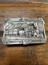 Vintage 1984 A-29 Steam Train Locomotive Siskiyou Pewter Belt Buckle