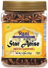 Rani Star Anise Seeds, Whole Pods Badian Khatai Spice 5.29oz 150g PET Jar