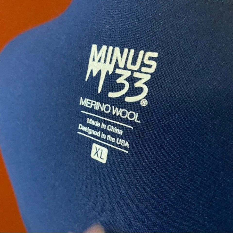 Minus 33 Men's Blue 100% Superfine Merino Wool Long Sleeve Base Layer Shirt Foto 2 de 4