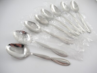 Oneida AXIS 8 Soup Spoons USA Glossy Stainless Steel Flatware