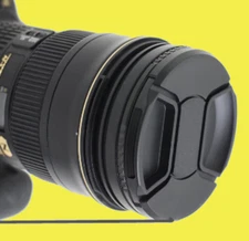 SNAP-ON LENS CAP + Holder for Panasonic Lumix DMC-G85 Mirrorless Camera