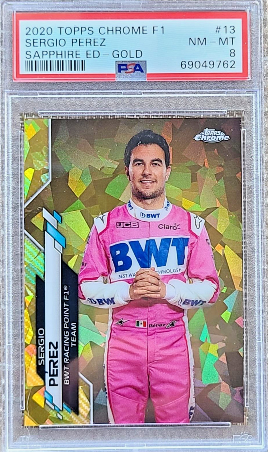 2020 TOPPS CHROME SAPPHIRE F1 SERGIO PEREZ RC #13 GOLD REF /50 FORMULA 1