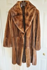 New Scanbrown Brown Real Natural Mink Fur Coat Jacket Italy Size M норка Шуба