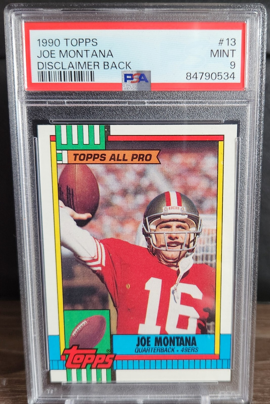 1990 Topps Joe Montana #13 San Francisco 49ers PSA 9 MINT