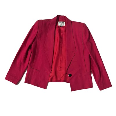 Kasper for Women Red Blazer Suit Button Closure Jacket Size