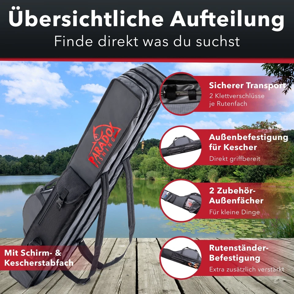 Paradox Fishing Rutentasche 2/3/4 Fächer I 120cm 130cm 150cm 160cm 190cm I - Bild 2 von 4