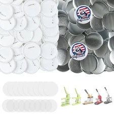 100 Sets 2.95"/75mm Button Maker Supplies 3" Blank Badge Parts with Paper Pin