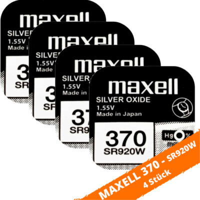 4 x Maxell 370 SR920W SR69 SB-BN 280-51 RW415 Z Uhren Batterie 1,55 V Blister
