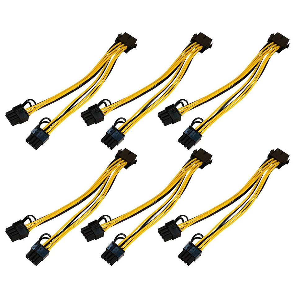 CPU 8 Pin to Dual PCIe 2X 8 Pin (6+2) Splitter Power Cable for Graphics Card BTC - Image 4 of 4