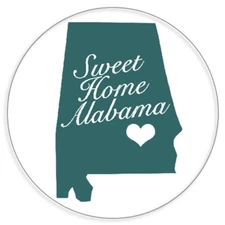 Sweet Home Alabama - Circle Sticker Decal 3 Inch - State Pride