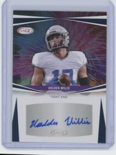 Holden Willis Autographs Blue 2025 Sage Football #A-HW2